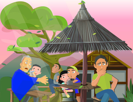 old man with family