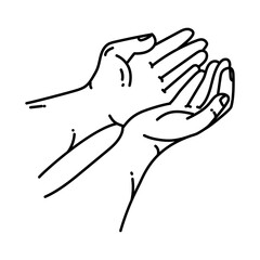 Thanks Icon. Doodle Hand Drawn or Outline Icon Style