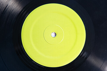 Close-up shot of Vinyl record label