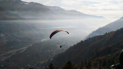 paragliding over the mountains