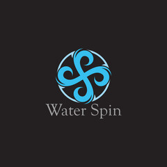 water spin turbine motion arrows symbol logo vector
