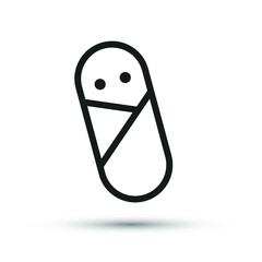 Baby icon vector element for trendy design. Simple pictogram for mobile concept and web apps. Vector line child icon isolated on a white background.