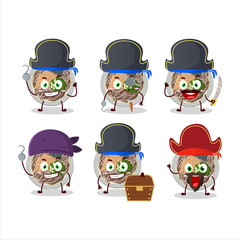 Cartoon character of tachigui soba with various pirates emoticons