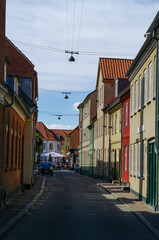 Fototapeta na wymiar Old houses in Helsingor historic city. Denmark