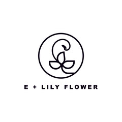 E + LILY FLOWER LOGO DESIGN