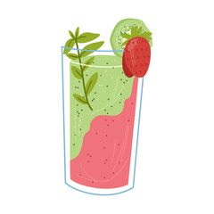 Refresh sweet lemonade with kiwi and strawberry.