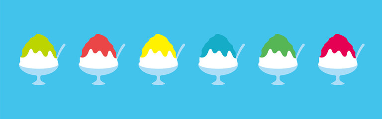summer vector background with Japanese shaved ice dessert for banners, cards, flyers, social media wallpapers, etc.