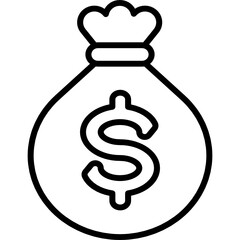 money bag icon vector