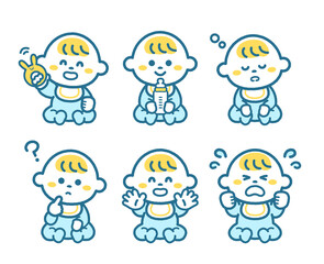 Baby facial expression set