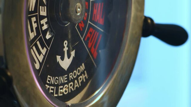 camera tilt of an engine room telegraph