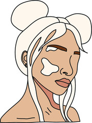 Abstract Woman Minimal Portrait Illustration