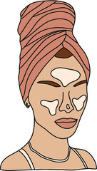 Abstract Woman Minimal Portrait Illustration