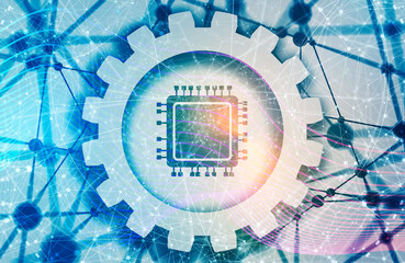 CPU microprocessor icon. Concept of electronic industry