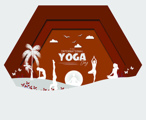 International yoga day vector illustration June 21.International yoga day vector illustration June 21.