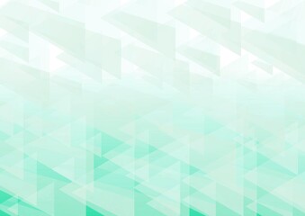 緑色の三角形で描かれた透明感のある抽象背景