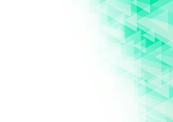 緑色の三角形で描かれた透明感のある抽象背景