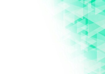 緑色の三角形で描かれた透明感のある抽象背景