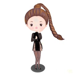 little girl singer super star.illustration