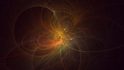 3D rendering abstract multicolor fractal light background