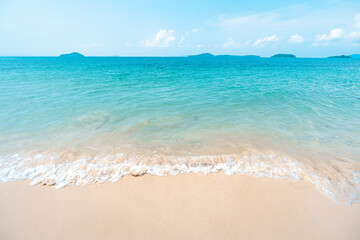 Blue sea with white beach in summer