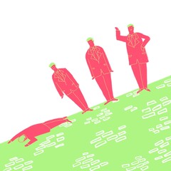 過労、ストレス、病気で倒れてしまうサラリーマンの男性A