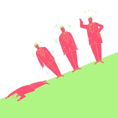 過労、ストレス、病気で倒れてしまうサラリーマンの男性B