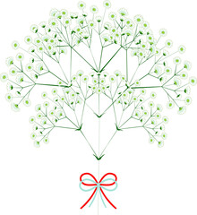 カスミ草のシンプルなアイコン イラスト Wall Mural フウセンタンゴ