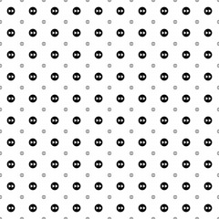 Square seamless background pattern from geometric shapes are different sizes and opacity. The pattern is evenly filled with black fast forward symbols. Vector illustration on white background