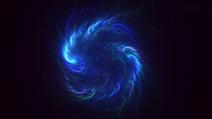 3D rendering abstract multicolor fractal light background