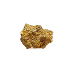 Golden yellow natural stone isolated on white background