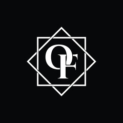 Letter OF luxury logo design vector