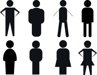 people icon Silhouette on white background