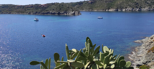 Barcos en un día soleado y con el mar  en calma - Port Lligat (Cadaques)