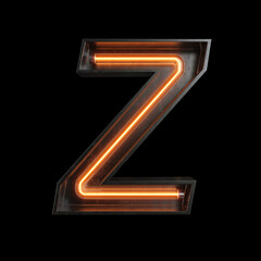 Neon Light Alphabet Z with clipping path.