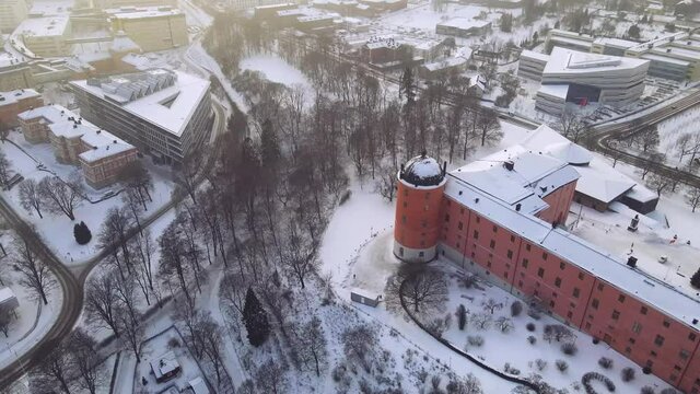 Uppsala Castle in winter in Sweden
