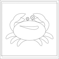 Page of the coloring book, crab. A sketch. Coloring book for kids. Vector