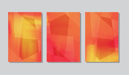 Abstract creative poster set. Hand Drawn acrylic texture.