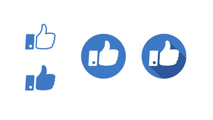 Vector illustration of symbol of finger up, thumbs up in flat style - I like it