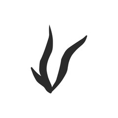 Obraz premium silhouette contour plants seaweed algae aquatic water plant, grass for aquarium. isolated vector hand drawn illustration in doodle style.