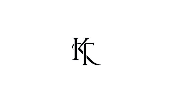 Initial Letter KT Logo Template Design
