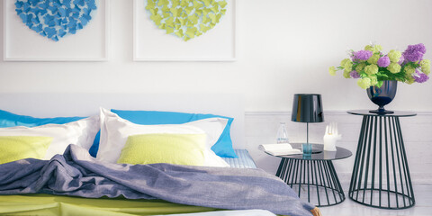 Cosy Summer Colors Bedding- panoramic 3D Visualization