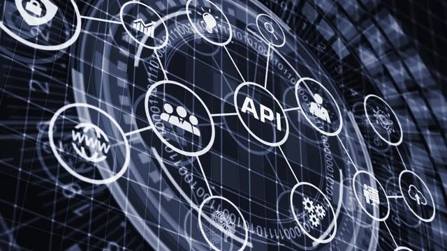 API - Application Programming Interface. Software development tool. Business, modern technology, internet and networking concept.