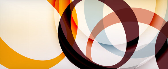 Obraz premium Ring geometric shapes, o letter repetition wallpaper. Abstract background for business or technology presentations, internet posters or web brochure covers