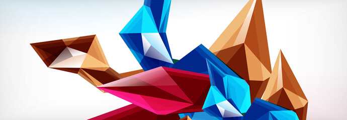 Vector 3d triangles and pyramids abstract background for business or technology presentations, internet posters or web brochure covers