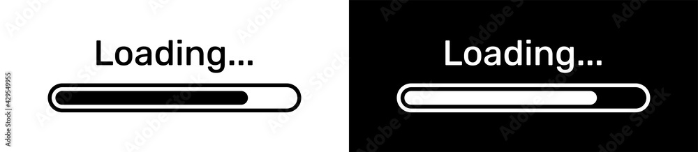 Aufkleber black loading bar on white background