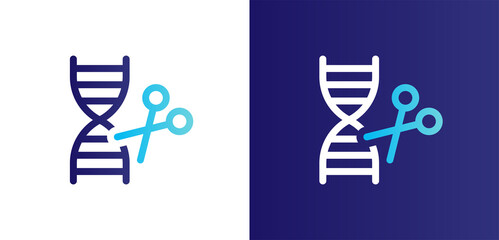 DNA, genetic, gene, genome editing icon vector illustration.