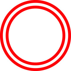 線が細く余白の広い赤色の二重丸