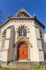 Fototapeta na wymiar Entrance to the historic church of Warffum