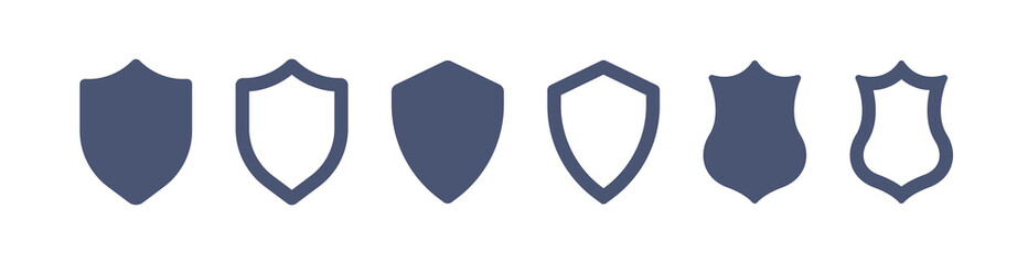 Shield protection icon set.