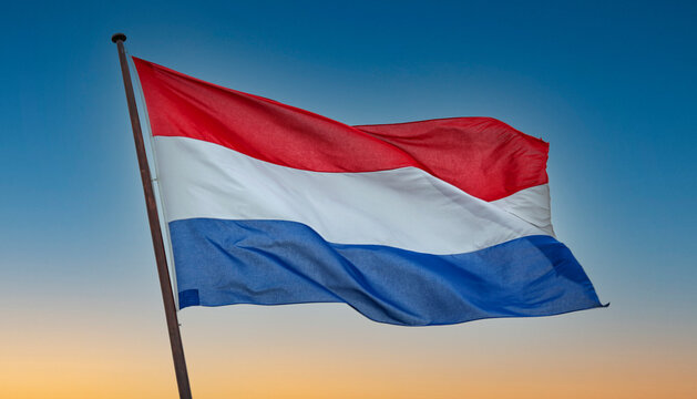 Dutch flag at sunrise